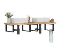 vidaXL Basin Shelf Wall Mounted Steel and Solid Wood Acacia