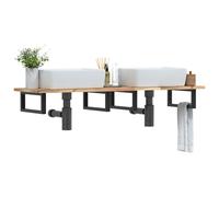 vidaXL Basin Shelf Wall Mounted Steel and Solid Wood Acacia