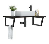 vidaXL Basin Shelf Wall Mounted Steel and Solid Wood Oak