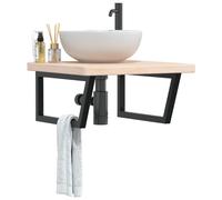 vidaXL Basin Shelf Wall Mounted Steel and Solid Wood Oak