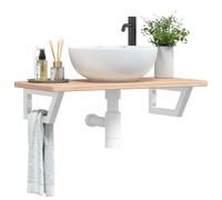 vidaXL Basin Shelf Wall Mounted Steel and Solid Wood Oak