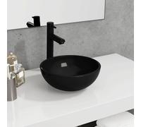 vidaXL Basin Tempered Glass 30x12 cm Black