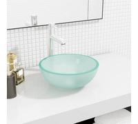 vidaXL Basin Tempered Glass 30x12 cm Frosted