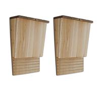 vidaXL Solid Wood Bat House Set - Wall-Mounted Wildlife Nest Boxes for Garden Bat Habitat, Easy Install, Brown