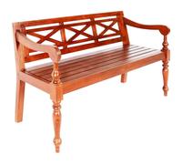 vidaXL Batavia Bench 123 cm Solid Mahogany Wood Dark Brown UK
