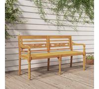 vidaXL Solid Wood Teak Batavia Bench Outdoor Garden Patio Wooden Bench Seat