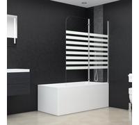 vidaXL Bath Enclosure 120x140 cm Tempered Glass Stripe