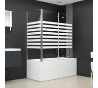 vidaXL Bath Enclosure 68cm Tempered Glass Stripe Bathroom Shower Screen Panel