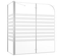 vidaXL Bath Enclosure 120x68x130 cm with Elegant Aluminium Profiles and Sturdy Tempered Glass, Foldable Design for Easy Access, Easy to Install