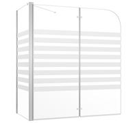 vidaXL Bath Enclosure 68cm Tempered Glass Stripe Bathroom Shower Screen Panel