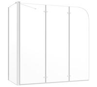 vidaXL Bath Enclosure Fabulous User-Friendly Bathroom Shower Screen Panels Folding Bathtub Walls Attachment 120x69x130cm Tempered Glass Transparent