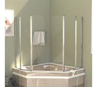 vidaXL Bath Enclosures 2 pcs 104x130 cm Tempered Glass Transparent