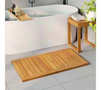 vidaXL Bath Mat Plain Brown 100 x 55 cm Solid Acacia Wood