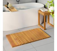 vidaXL Bath Mat Plain Brown 100 x 55 cm Wood