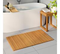 vidaXL Bath Mat Plain Brown 100 x 60 cm Wood