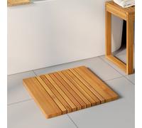 vidaXL Bath Mat Plain Brown 52 x 50 cm Wood
