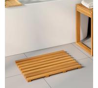 vidaXL Bath Mat Plain Brown 56 x 37 cm Wood