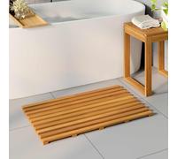 vidaXL Bath Mat Plain Brown 80 x 48 x 2.5 cm Solid Acacia Wood