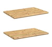 vidaXL Bath Mats Non-Slip Bathroom Shower Mat Floor Mat Bath Rug 2 pcs Bamboo