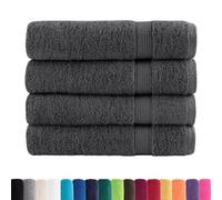 vidaXL Bath Towels Set - 100% Cotton, Anthracite, 100x150 cm, 4 pcs Hand Towels for Home & Commercial Use