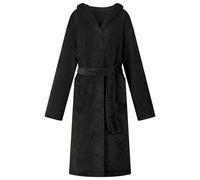 vidaXL Bathrobe Hoodie Black L Flannel