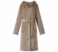 vidaXL Bathrobe Hoodie Camel XXL Flannel
