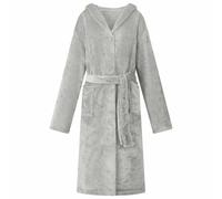 vidaXL Bathrobe Hoodie Grey XXL Flannel