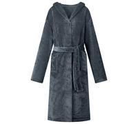 vidaXL Bathrobe Hoodie Navy Blue XXXL Flannel
