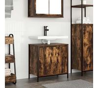 vidaXL Bathroom Basin Cabinet Smoked Oak 60x34.5x60 cm