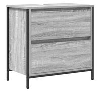 Bathroom Cabinet 60x34.5x60cm Grey Sonoma Eng Wood & Steel Storage Vanity Pro