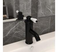 vidaXL Bathroom Basin Faucet Black Sink Bath Washbasin Tap Plumping Fixture