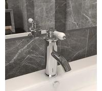 vidaXL Bathroom Basin Faucet Chromed Finish Sink Bath Washbasin Tap Mixer