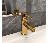vidaXL Bathroom Basin Faucet Gold Sink Bath Washbasin Tap Plumping Fixture