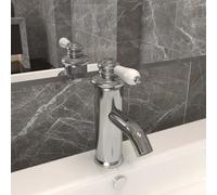 vidaXL Bathroom Basin Faucet Silver Sink Bath Washbasin Tap Plumping Fixture