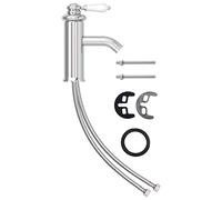 vidaXL Bathroom Basin Faucet with Chromed Finish and Flexible Stainless Steel Design, Solid Brass Construction, Cold and Hot Water Compatibility, Durable and Easy Assembly - Silver, 130x180 mm
