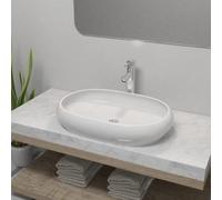 Vidaxl Bathroom Basin With Mixer Tap Ceramic Oval White Basins And Taps