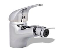 vidaXL Bathroom Bidet Mixer Tap, Chrome Finish, Deck Mounted Faucet with Hot and Cold Water Settings, Easy to Clean, Zinc Alloy Construction, Modern Design, Complete with Installation Parts