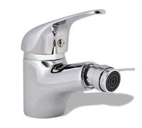 vidaXL Bathroom Bidet Mixer Tap, Chrome Finish, Deck Mounted Faucet with Hot and Cold Water Settings, Easy to Clean, Zinc Alloy Construction, Modern Design, Complete with Installation Parts