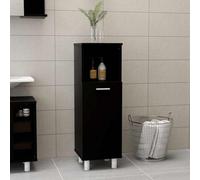 vidaXL Bathroom Cabinet Black Engineered Wood Washroom Cupboard Under Basin