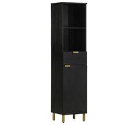 vidaXL Bathroom Cabinet Storage Cupboard Vanity Unit Black Solid Wood Mango