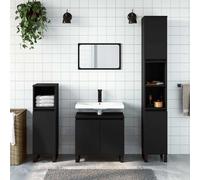 Vidaxl Bathroom Cabinet Black 58X33X60 Cm Engineered Wood, Black