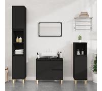 vidaXL Bathroom Cabinet Black 65x33x60 cm Engineered Wood