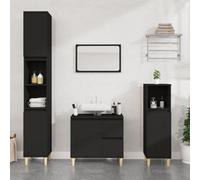 Vidaxl Bathroom Cabinet Black 65X33X60 Cm Engineered Wood