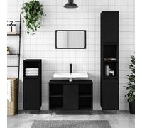 Vidaxl Bathroom Cabinet Black 80X33X60 Cm Engineered Wood