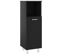 vidaXL Bathroom Cabinet Black Engineered Wood Washroom Cupboard Under Basin