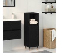 vidaXL Bathroom Cabinet Black Oak 30 x 30 x 100 cm Engineered Wood