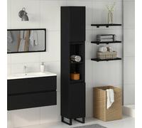 VidaXL Bathroom Cabinet Black Oak 30 X 30 X 190 Cm Engineered Wood