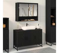 vidaXL Bathroom Cabinet Black Oak 90 x 33 x 60 cm Engineered Wood