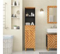 vidaXL Bathroom Cabinet Brown and Black 38x33.5x160 cm Solid Wood Mango