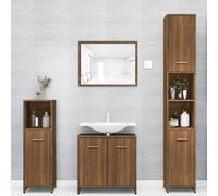 (Brown oak) vidaXL Bathroom Cabinet Cupboard Storage Rack Washer Shelf Engineered Wood